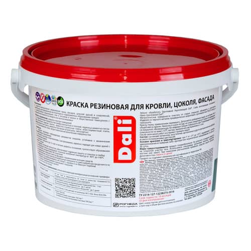 Купить Краска фасадная резиновая акриловая Dali белая 3 кг по низкой цене