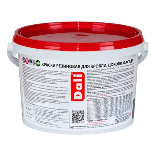 Купить Краска фасадная резиновая акриловая Dali красно-коричневая 3 кг по низкой цене