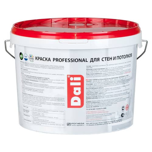 Купить Краска моющаяся акриловая Dali Professional белая 9 л по низкой цене