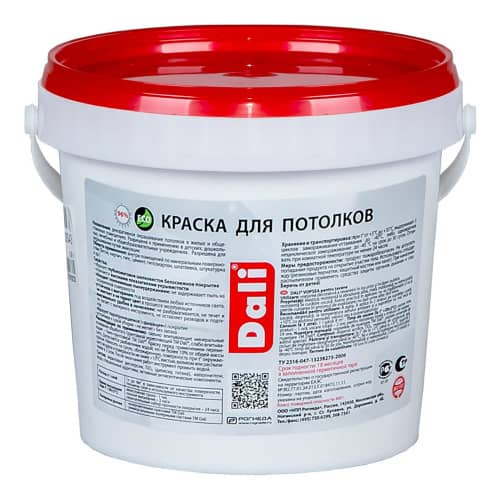 Купить Краска для потолков акриловая Dali Professional белая 0,9 л по низкой цене