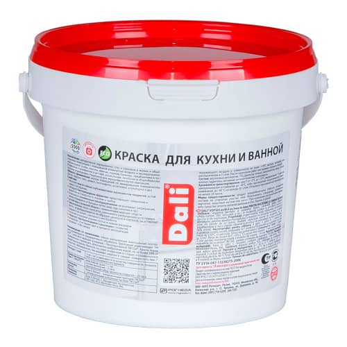 Купить Краска для ванной и кухни латексная Dali Professional белая 0,9 л по низкой цене