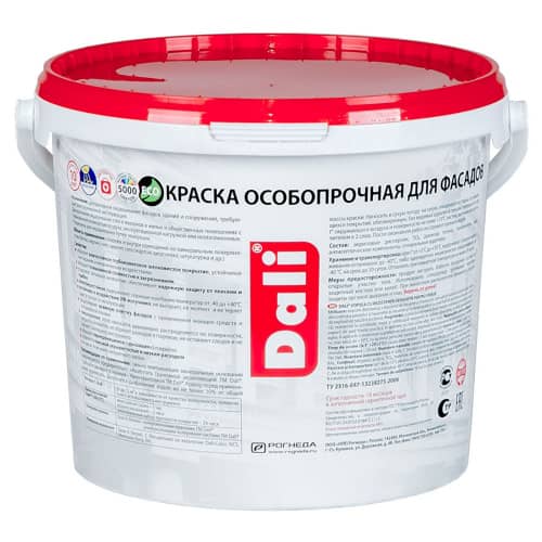 Купить Краска фасадная латексная особопрочная Dali Professional белая 5 л по низкой цене