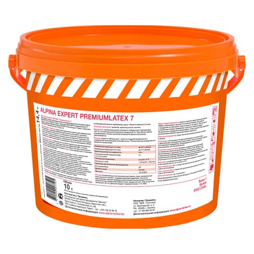 Купить Краска премиальная интерьерная Alpina Expert Premiumlatex 7 белая 10 л по низкой цене