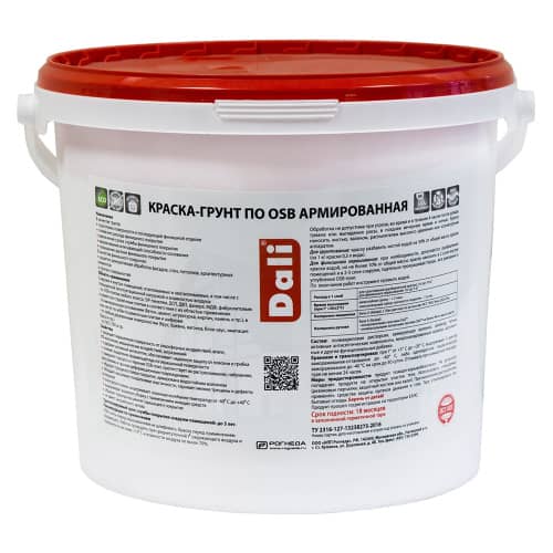 Купить Краска-грунт по OSB Dali армированная белая база A 6 кг по низкой цене