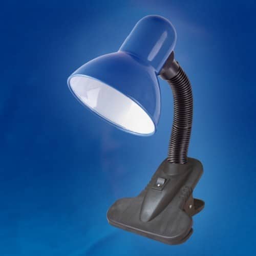 Купить Лампа Uniel Universal TLI-202 синяя E27 60W 220V настольная по низкой цене