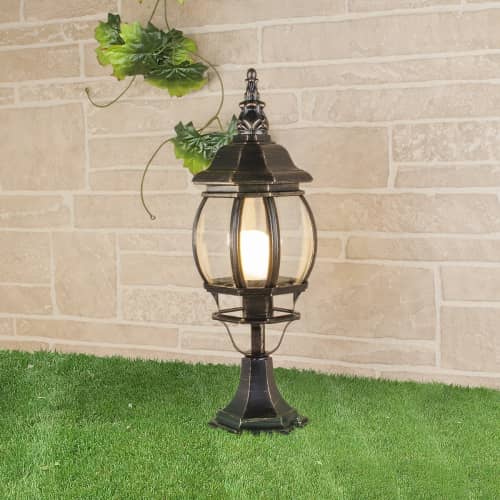 Купить Светильник Elektrostandard GL 1001S Е27 100 Вт черное золото садово-парковый по низкой цене