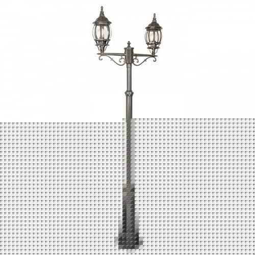 Купить Фонарный столб Elektrostandard NLG99HL004 Е27 2х100 Вт черное золото садово-парковый по низкой цене