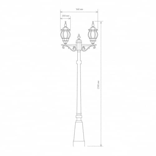 Купить Фонарный столб Elektrostandard NLG99HL004 Е27 2х100 Вт черный садово-парковый по низкой цене