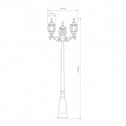 Купить Фонарный столб Elektrostandard NLG99HL005 Е27 3х100 Вт черный садово-парковый по низкой цене