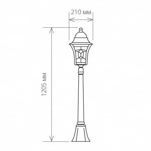 Купить Фонарный столб Elektrostandard Altair F Е27 60 Вт черное золото садово-парковый по низкой цене