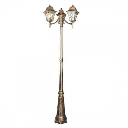 Купить Фонарный столб Elektrostandard Altair F/3 Е27 3х60 Вт черное золото садово-парковый по низкой цене