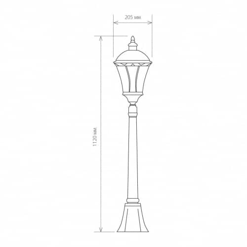 Купить Фонарный столб Elektrostandard Capella F Е27 60 Вт черное золото садово-парковый по низкой цене