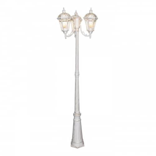 Купить Фонарный столб Elektrostandard Capella F/3 Е27 3х60 Вт белое золото садово-парковый по низкой цене