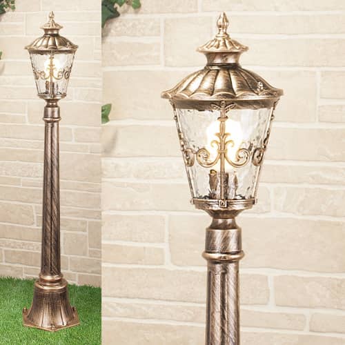 Купить Фонарный столб Elektrostandard Diadema F GLYF-8046F Е27 60 Вт черное золото садово-парковый по низкой цене