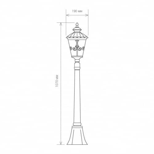 Купить Фонарный столб Elektrostandard Diadema F GLYF-8046F Е27 60 Вт черное золото садово-парковый по низкой цене