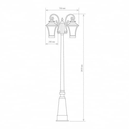 Купить Фонарный столб Elektrostandard Libra F/2 GLXT-1408F/2 Е27 2х60 Вт венге садово-парковый по низкой цене