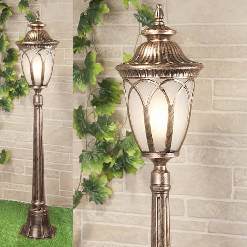 Купить Фонарный столб Elektrostandard Sagitta F GLXT-1444F Е27 60 Вт черное золото садово-парковый по низкой цене