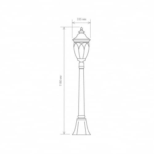 Купить Фонарный столб Elektrostandard Sagitta F GLXT-1444F Е27 60 Вт черное золото садово-парковый по низкой цене
