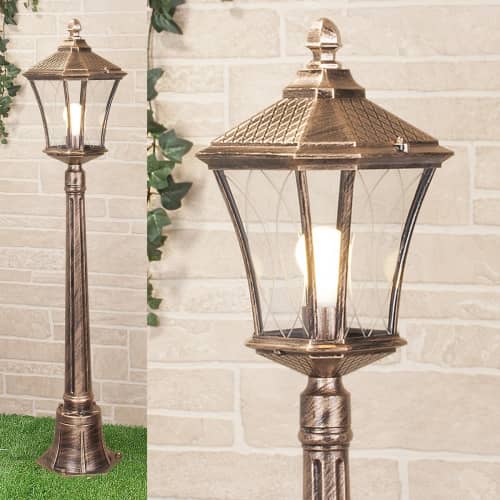 Купить Фонарный столб Elektrostandard Virgo F GLXT-1450F Е27 60 Вт черное золото садово-парковый по низкой цене