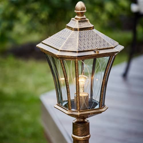 Купить Фонарный столб Elektrostandard Virgo F GLXT-1450F Е27 60 Вт черное золото садово-парковый по низкой цене