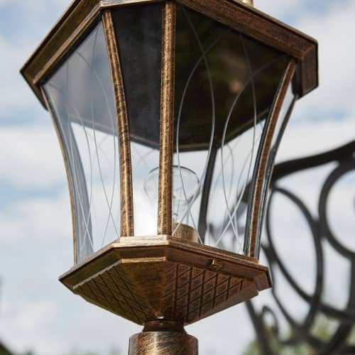 Купить Фонарный столб Elektrostandard Virgo F GLXT-1450F Е27 60 Вт черное золото садово-парковый по низкой цене