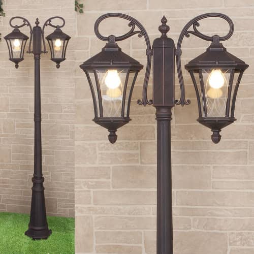 Купить Фонарный столб Elektrostandard Virgo F/2 GLXT-1450F/2 Е27 2х60 Вт капучино садово-парковый по низкой цене