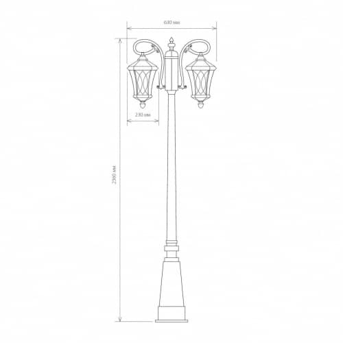 Купить Фонарный столб Elektrostandard Virgo F/2 GLXT-1450F/2 Е27 2х60 Вт капучино садово-парковый по низкой цене