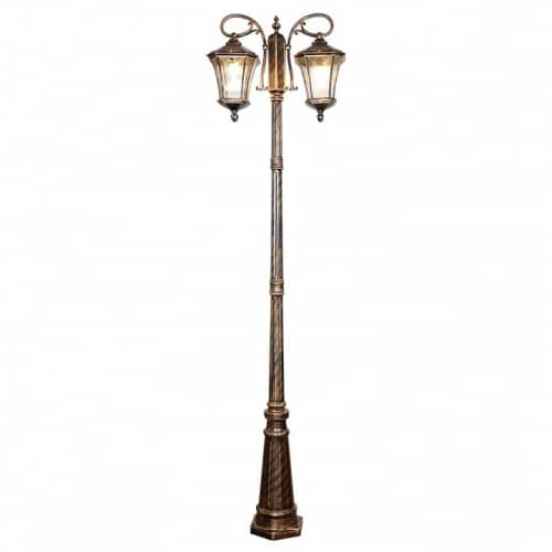Купить Фонарный столб Elektrostandard Virgo F/2 GLXT-1450F/2 Е27 2х60 Вт черное золото садово-парковый по низкой цене