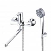 Купить Смеситель для ванны FLUMEN Rois с длинным изливом и набором для душа по низкой цене