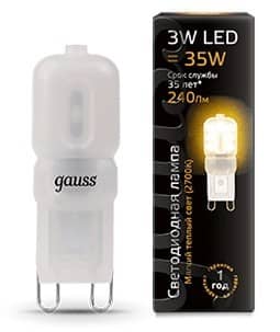 Купить Лампа Gauss 107409103 G9 AC220-240V 3W 2700K светодиодная по низкой цене