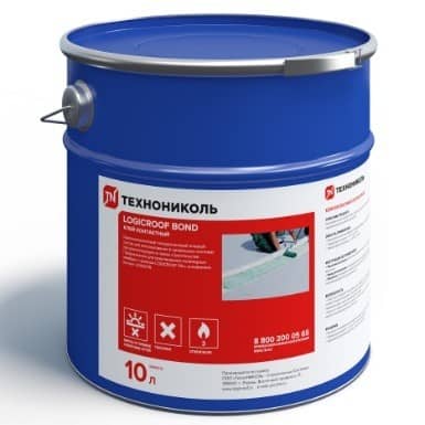 Купить Клей Технониколь Logicroof Bond полиуретановый контактный 10 л по низкой цене