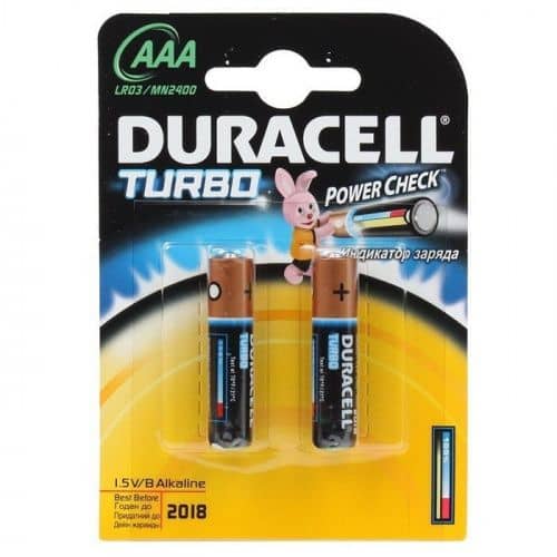 Купить Батарейка Duracell Turbo AAA LR03 Bl-2 алкалиновая 2 шт по низкой цене