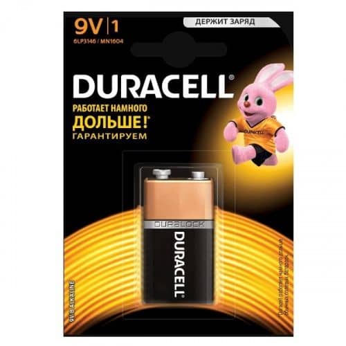 Купить Батарейка Duracell Basic 9V 6LR61 Bl-1 алкалиновая 1 шт по низкой цене