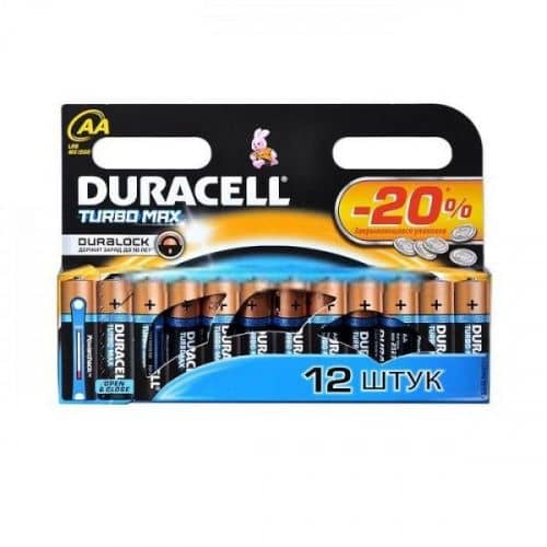 Купить Батарейка Duracell Turbo Max AA Bl-2 Bl-12 алкалиновая 12 шт по низкой цене