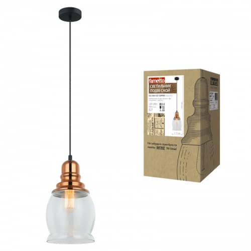 Купить Светильник Fametto Vintage DLC-V401-1006 Copper E27 60W 220V подвесной по низкой цене