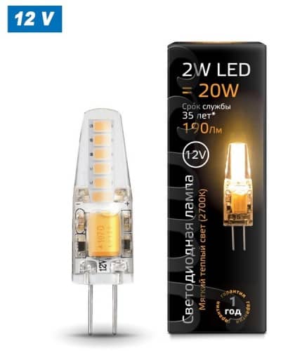 Купить Лампа Gauss 207707102 G4 12V 2W 2700K светодиодная по низкой цене