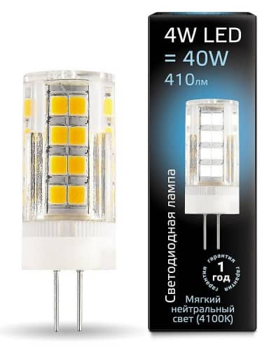 Купить Лампа Gauss 107307204 G4 AC185-265V 4W 4100K светодиодная по низкой цене