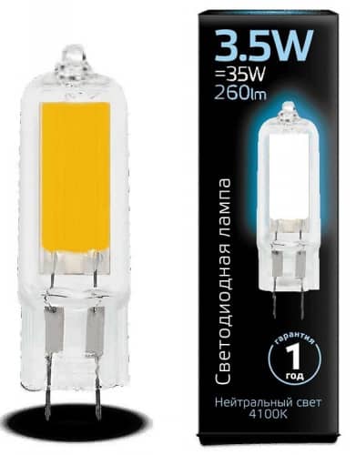 Купить Лампа Gauss 107807203 G4 AC220-240V 3,5W 4100K светодиодная по низкой цене