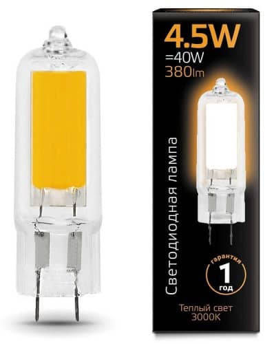 Купить Лампа Gauss 107807104 G4 AC220-240V 4,5W 3000K светодиодная по низкой цене