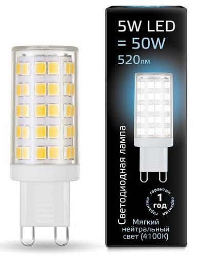 Купить Лампа Gauss 107309205 G9 AC185-265V 5W 4100K светодиодная по низкой цене