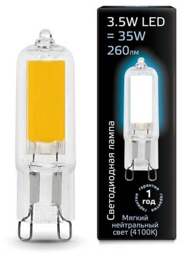 Купить Лампа Gauss 107809203 G9 AC220-240V 3,5W 4100K светодиодная по низкой цене