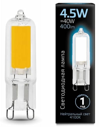 Купить Лампа Gauss 107809204 G9 AC220-240V 4,5W 4100K светодиодная по низкой цене