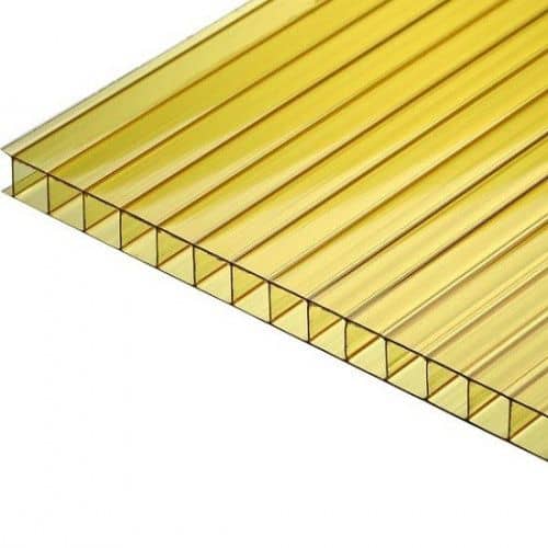 Купить Поликарбонат Berolux сотовый желтый 16 мм 2,1х12 м по низкой цене