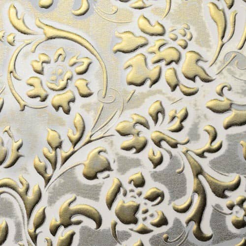 Стеновая панель Sibu Leather Line Floral White Gold самоклеящаяся 2612х1000 мм
