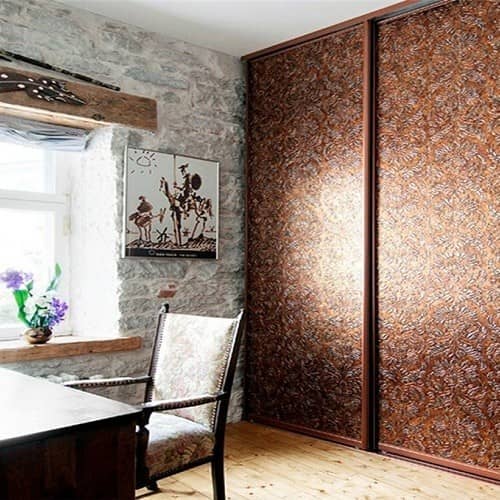Стеновая панель Sibu Structure Line Imperial Vintage Copper самоклеящаяся 2612х1000 мм