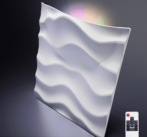 3D панель из гипса Artpole Sandy 2 LED RGB дизайнерская 2 модуля с радиопультом 600х600 мм