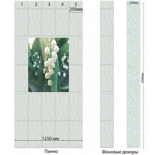 Стеновая панель ПВХ Век Ландыш панно 2700х250 мм