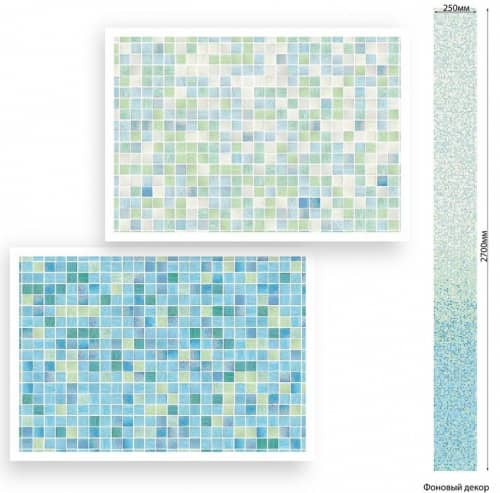 Стеновая панель ПВХ Век Мозаика бирюза 2700х250 мм