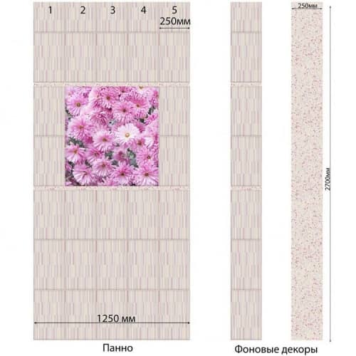 Купить Стеновая панель ПВХ Век Сентябрины Рипс фон 2700х250 мм по низкой цене