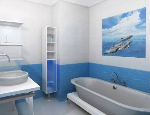 Стеновая панель ПВХ Кронапласт Unique Дельфины 2700х250 мм